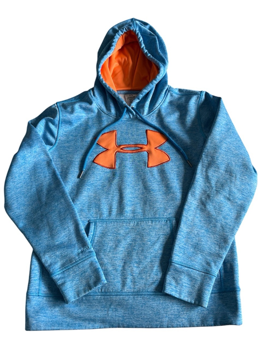 Under Armour‎ UA Storm ColdGear Pullover Drawstring Hoodie Blue Orange Small